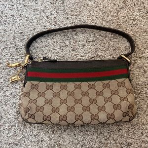 Authentic Gucci monogram web Pouchette - mini bag